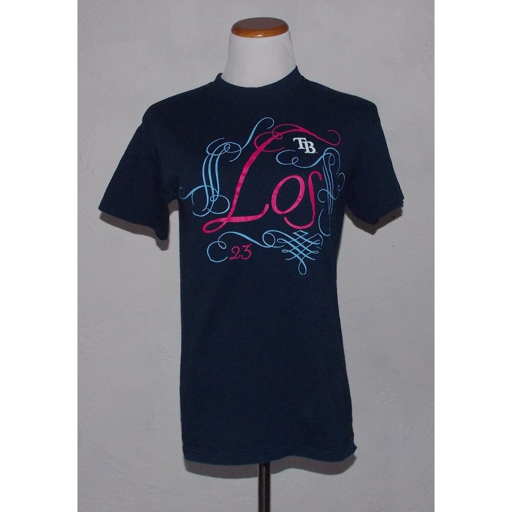 Tampa Bay Rays Carlos Pena Shirt Small Top 23 Blue Delta Pro Weight Womens MLB